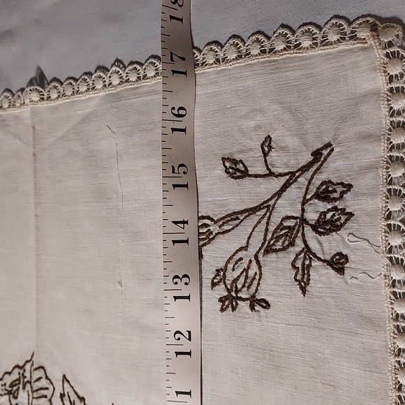 Handmade Embroidered Floral Table Runners Sofa Backs Set of Three - Picture 4 of 11